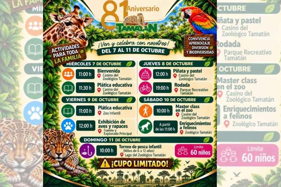 actividades aniversario Zoológico Tamatán