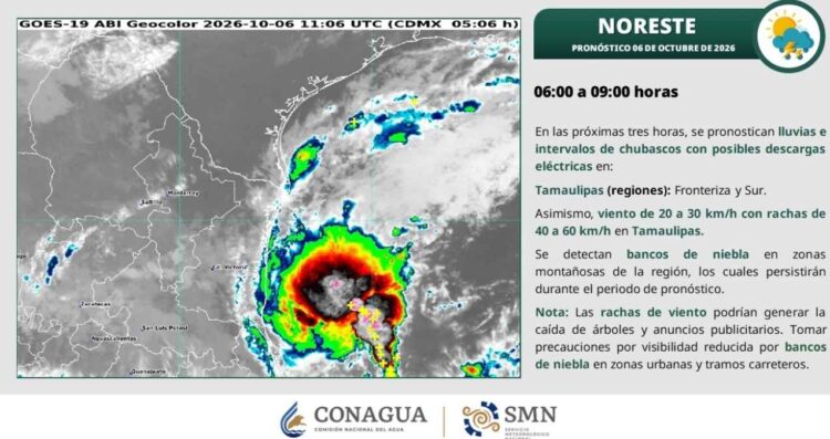 ambiente bochornoso o lluvias en Tamaulipas
