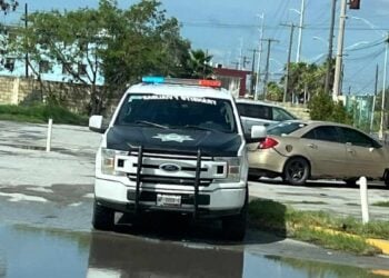 calles inundadas por lluvias en Matamoros