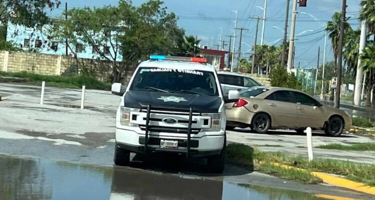 calles inundadas por lluvias en Matamoros
