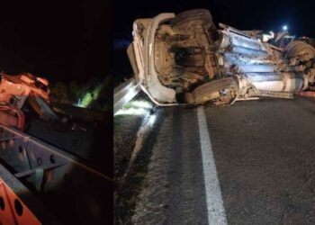 choque entre tráileres carretera a Laredo