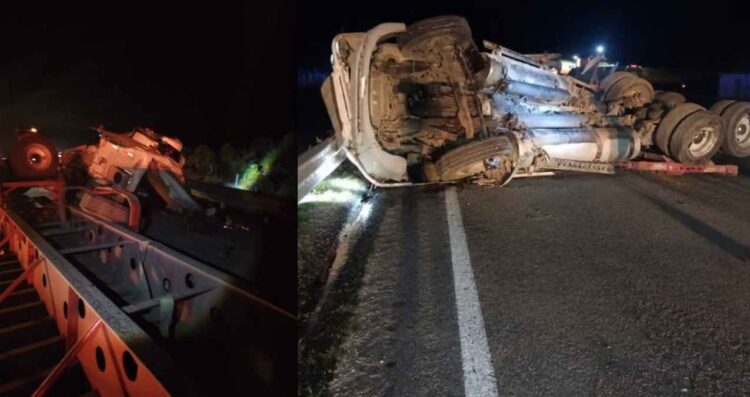choque entre tráileres carretera a Laredo