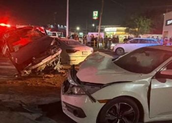 choque múltiple en avenida de Monterrey