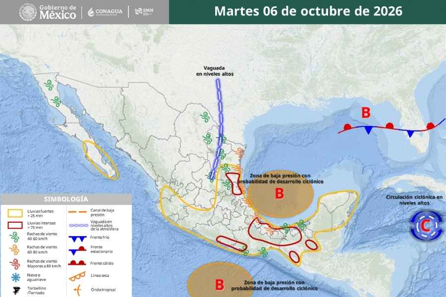 clima Tamaulipas 6 octubre 