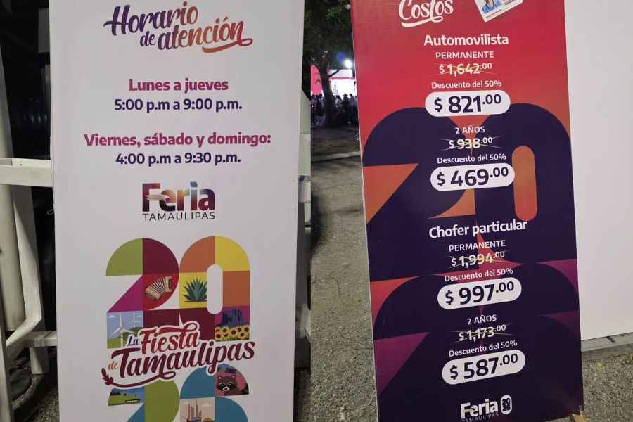  descuento  licencias Feria Tamaulipas 