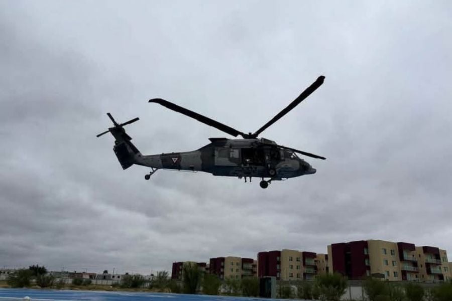 helicóptero de la Marina en Matamoros