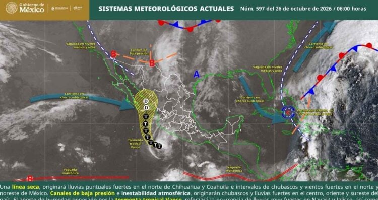lluvias el huracán Vance