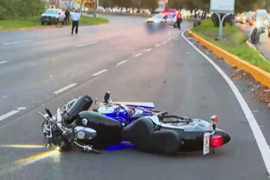 motociclista derrapar en Guadalupe