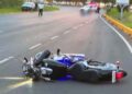motociclista derrapar en Guadalupe