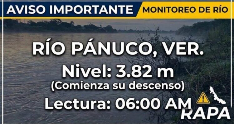 nivel del río Pánuco Tampico