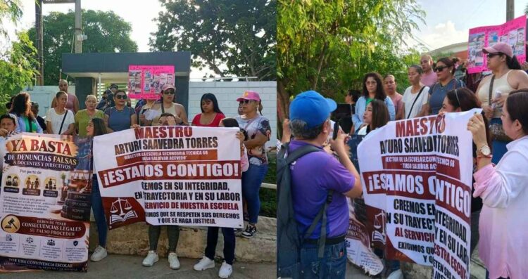 protestan apoyo director Madero