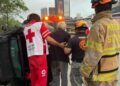 volcadura en avenida Morones Prieto en Monterrey